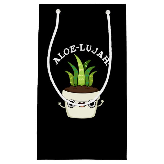 Aloe-llujah Funny Aloe Vera Pun Dark BG Klein Cadeauzakje (Voorkant)