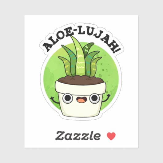Aloe-llujah Funny Aloe Vera Pun Sticker (Vel)