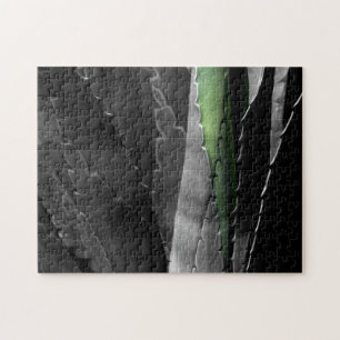 Aloe - Macro Fine Art-foto in zwart-wit Legpuzzel
