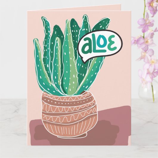 Aloe My Friend Folded Greeting Card Kaart (Orchidee)