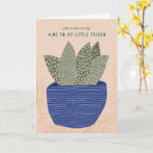 Aloe naar mijn kleine vriend Aloe Vera Wenskaart Kaart (Gele Bloem)