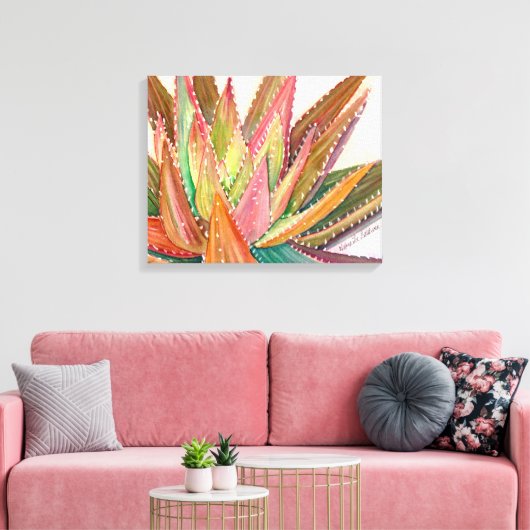 Aloe nobilis waterverf door Debra Lee Baldwin Canvas Afdruk (Insitu (Woonkamer))
