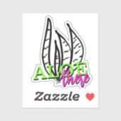 Aloe Plant Neon Script Lettering Sticker (Vel)