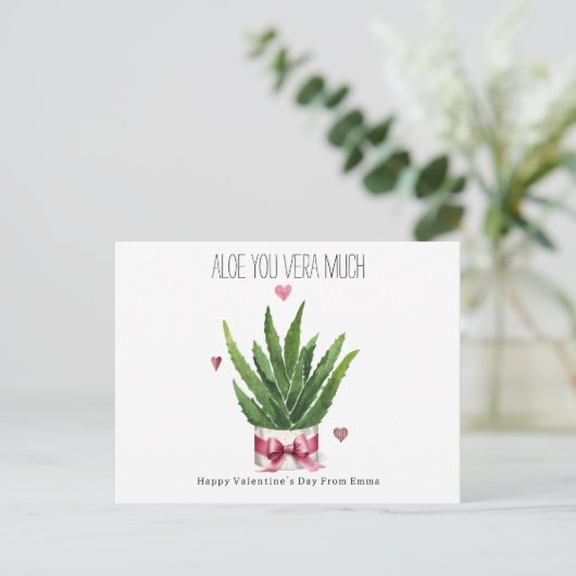 Aloe u Vera veel Pun Classroom Valentijn Briefkaart (Staand voorkant)