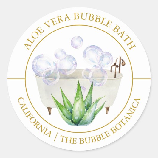 Aloë Vera Bubble Bath label (Voorkant)