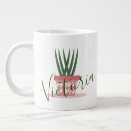 Aloe Vera Cactus Illustratie Naam Grote Koffiekop