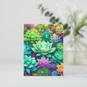 Aloë Vera en Succulenten Collage Briefkaart (Staand voorkant)