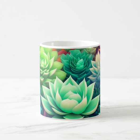 Aloë Vera en Succulenten Collage Koffiemok (Center)