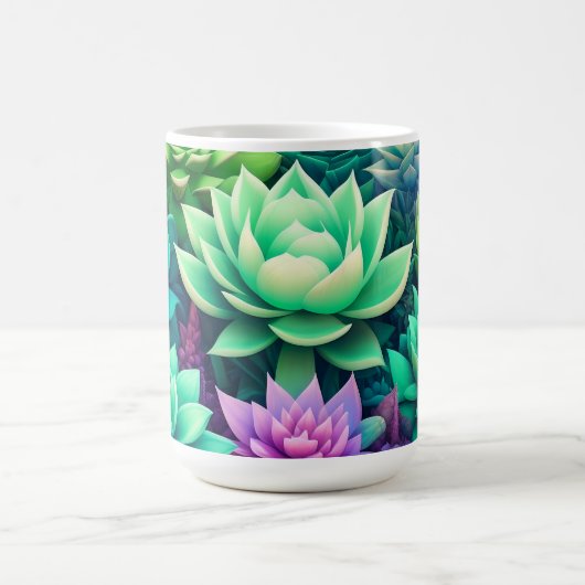 Aloë Vera en Succulenten Collage Koffiemok (Center)