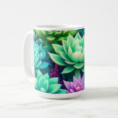 Aloë Vera en Succulenten Collage Koffiemok (Voorkant links)