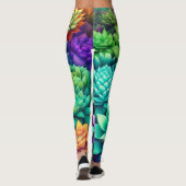 Aloë Vera en Succulenten Collage Leggings (Achterkant)