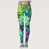 Aloë Vera en Succulenten Collage Leggings (Voorkant)