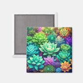 Aloë Vera en Succulenten Collage Magneet (Voorkant / Achterkant)