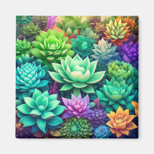 Aloë Vera en Succulenten Collage Magneet