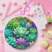 Aloë Vera en Succulenten Collage Papieren Bordje (Feest)