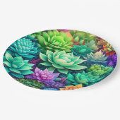 Aloë Vera en Succulenten Collage Papieren Bordje (Gekanteld)