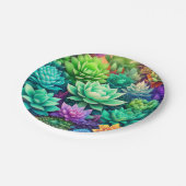 Aloë Vera en Succulenten Collage Papieren Bordje (Gekanteld)