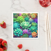 Aloë Vera en Succulenten Collage Servet (Insitu)