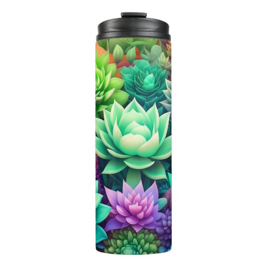 Aloë Vera en Succulenten Collage Thermosbeker (Voorkant)