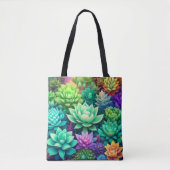 Aloë Vera en Succulenten Collage Tote Bag (Voorkant)
