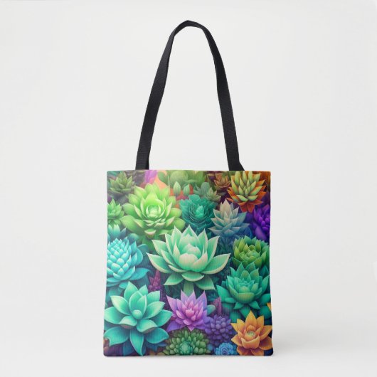 Aloë Vera en Succulenten Collage Tote Bag (Voorkant)