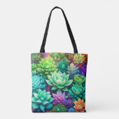 Aloë Vera en Succulenten Collage Tote Bag (Achterkant)