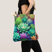 Aloë Vera en Succulenten Collage Tote Bag (Dichtbij)