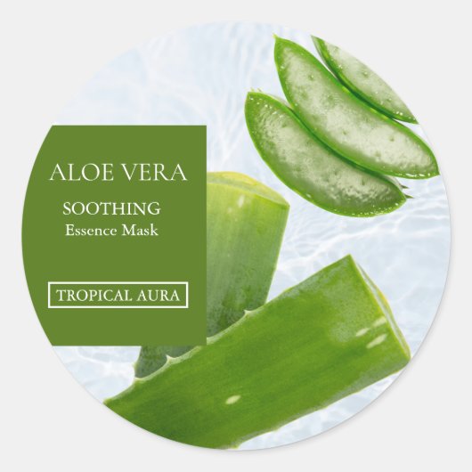 Aloe vera gezichtsmasker label (Voorkant)