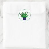 Aloe Vera Hand Drawn Houseplant Art Ronde Sticker (Tas)