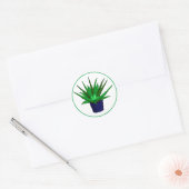 Aloe Vera Hand Drawn Houseplant Art Ronde Sticker (Envelop)