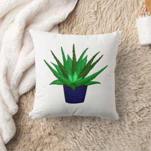 Aloe Vera Hand-getrokken Plant Kussen