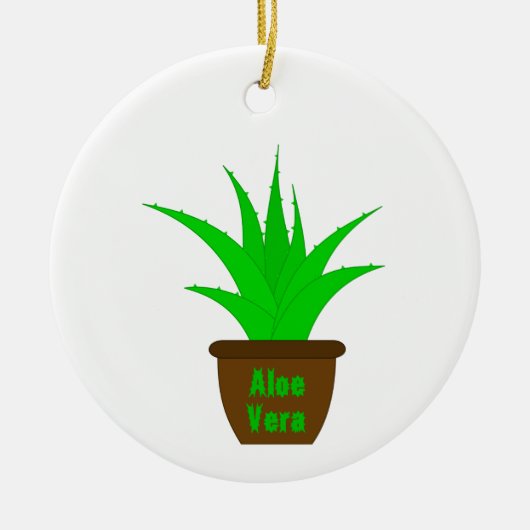 Aloe Vera met label Keramisch Ornament (Voorkant)