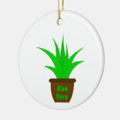 Aloe Vera met label Keramisch Ornament (Links)