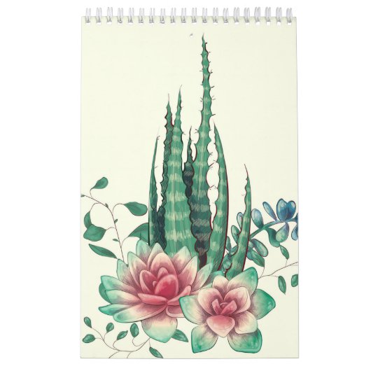 Aloe Vera Over Flowers Kalender (Hoes)