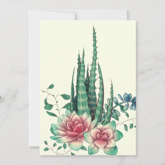 Aloe Vera Over Flowers Save The Date (Voorkant)