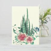 Aloe Vera Over Flowers Save The Date (Staand voorkant)