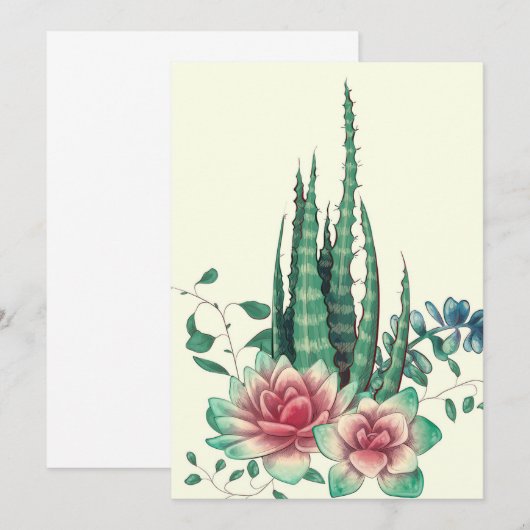 Aloe Vera Over Flowers Save The Date (Voorkant / Achterkant)