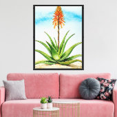 Aloë vera plant canvas afdruk (Insitu (Woonkamer))