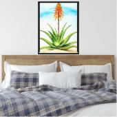 Aloë vera plant canvas afdruk (Insitu (Slaapkamer))