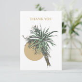 Aloe Vera Plant Flat Hartelijk dank Bedankkaart (Staand voorkant)