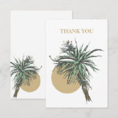 Aloe Vera Plant Flat Hartelijk dank Bedankkaart (Voorkant / Achterkant)