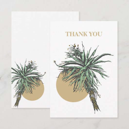 Aloe Vera Plant Flat Hartelijk dank Bedankkaart (Voorkant / Achterkant)