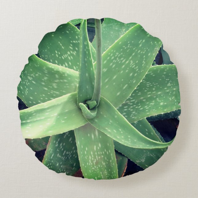 Aloe Vera Plant  Rond Kussen (Voorkant)