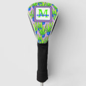 Aloë Vera Planten Patroon Monogram Golfheadcover (Voorkant)