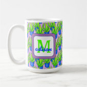 Aloë Vera Planten Patroon Monogram Koffiemok (Links)