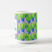 Aloë Vera Planten Patroon Monogram Koffiemok (Center)