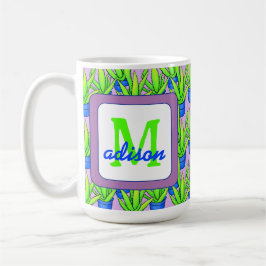 Aloë Vera Planten Patroon Monogram Koffiemok
