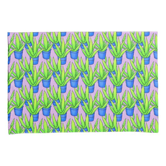 Aloë Vera Planten Patroon Monogram Kussensloop (Voorkant-Rechts)