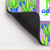 Aloë Vera Planten Patroon Monogram Muismat (Hoek)