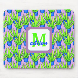 Aloë Vera Planten Patroon Monogram Muismat